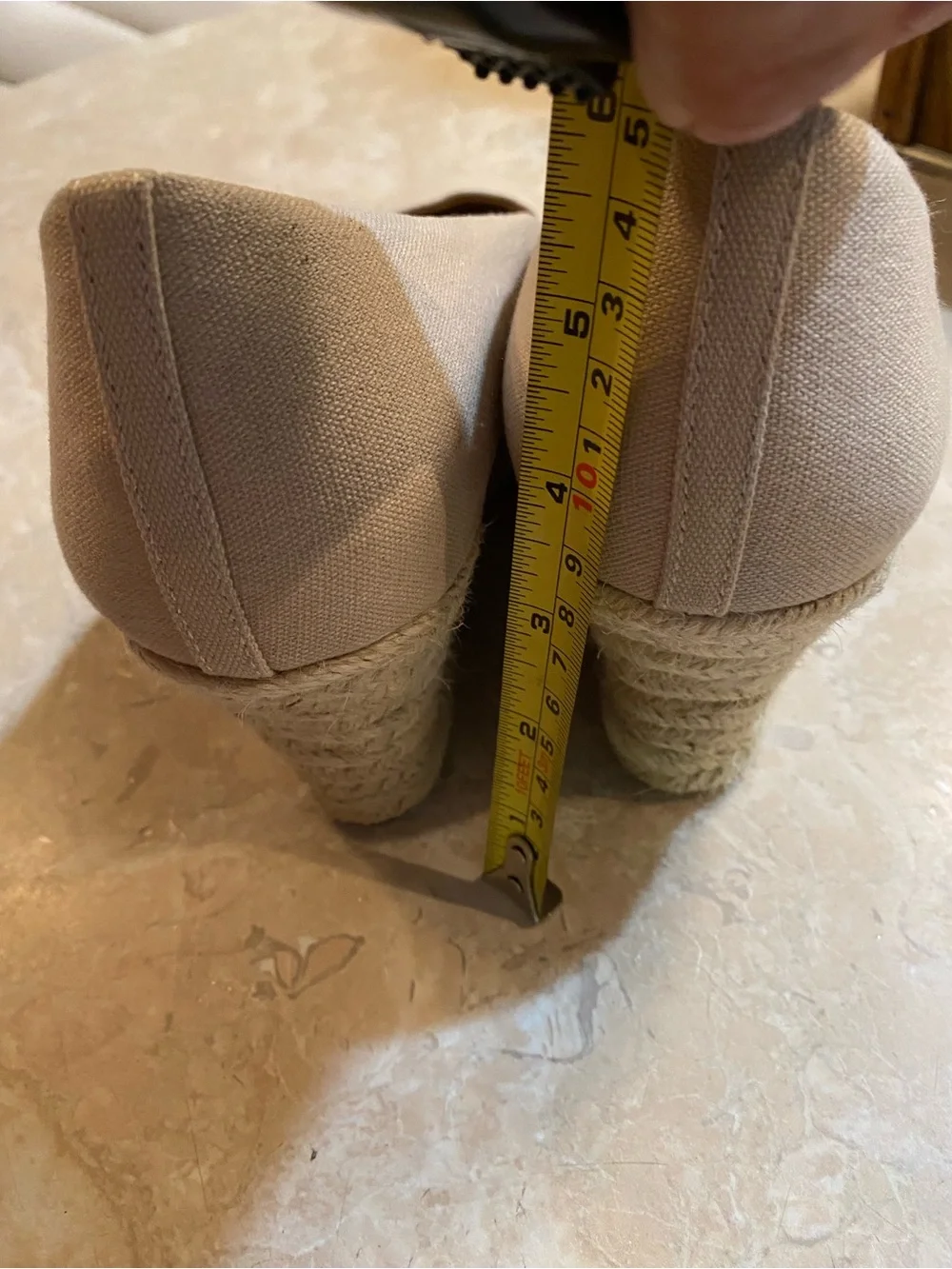J. Crew Cream Canvas Espadrille Wedges with Jute Trim